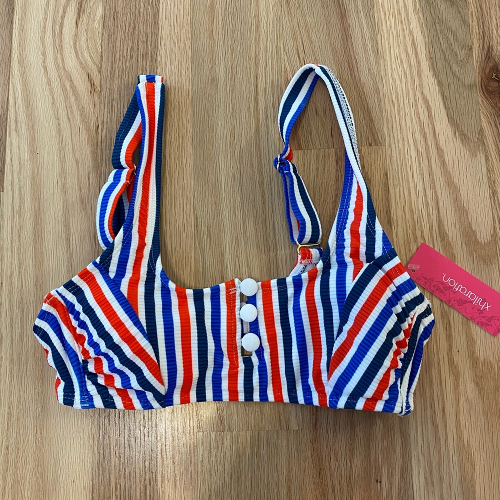 striped bikini top
